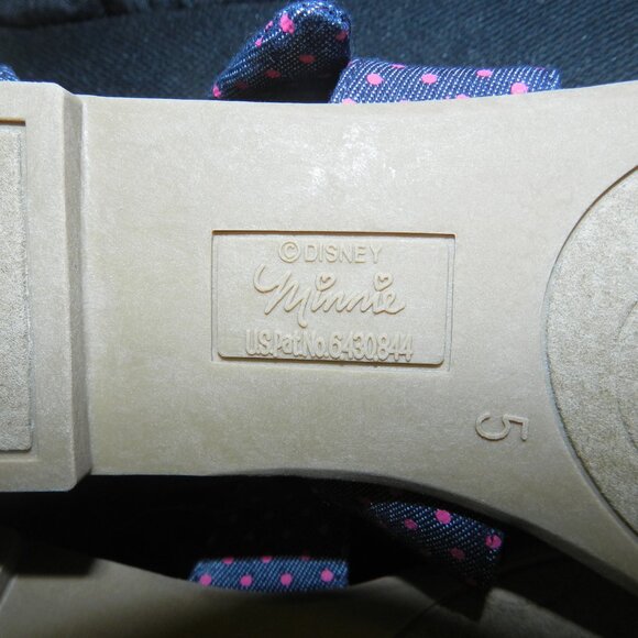 Disney Minnie Mouse Bow Fabric Blue /Pink Polka Dot Print Sandals🆕📦🏃🏻💨⚡🚚 - Picture 16 of 16